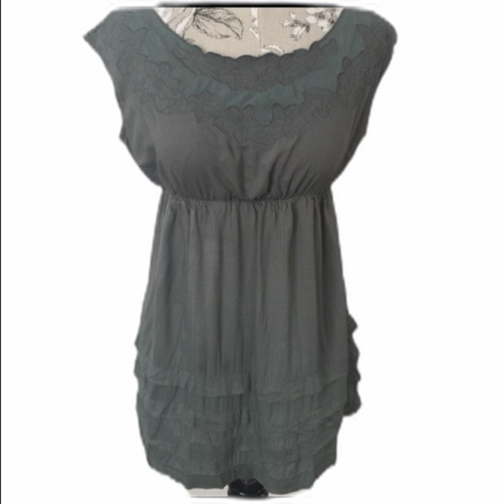 *mustard Seed Green Long Top S